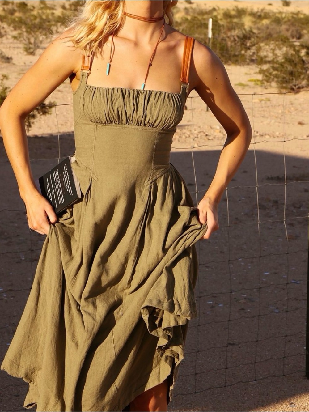 Anthropologie Green Midi Dress